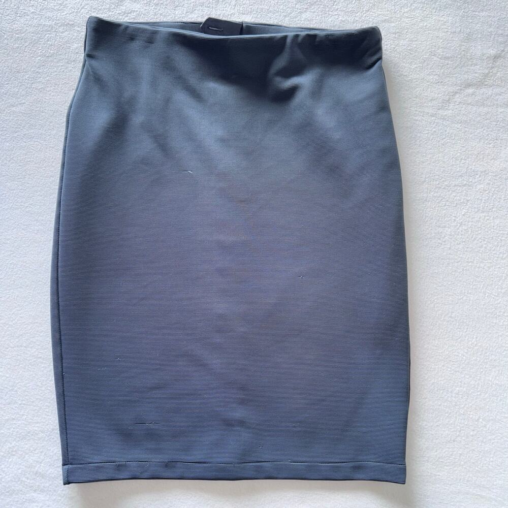 Blue Petite Pencil Back Zipper Skirt
